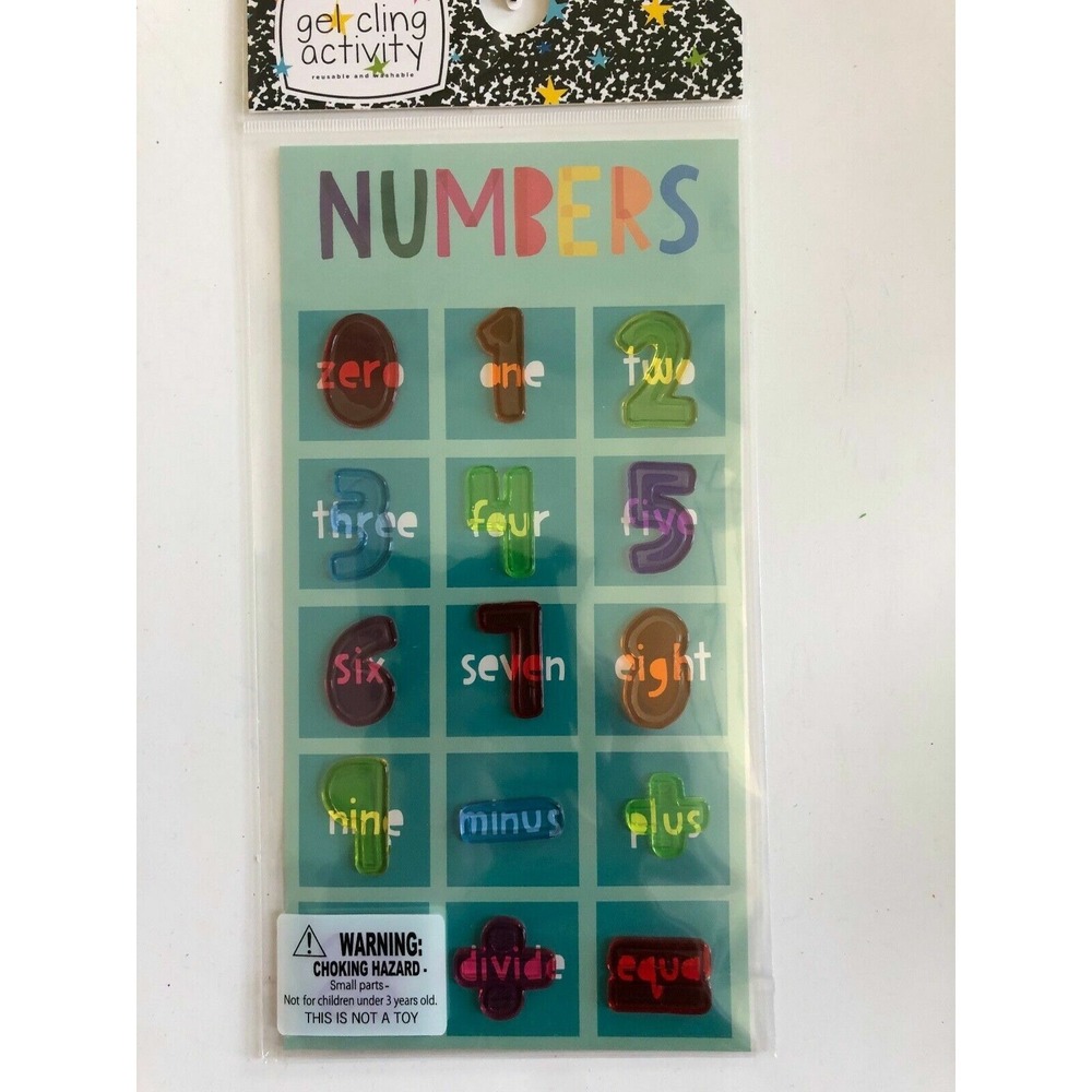 NEW Gel Window Cling activity 15 ct Numbers classroom educational learning Math!